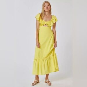 FARM Rio Sunny Yellow Midi Dress